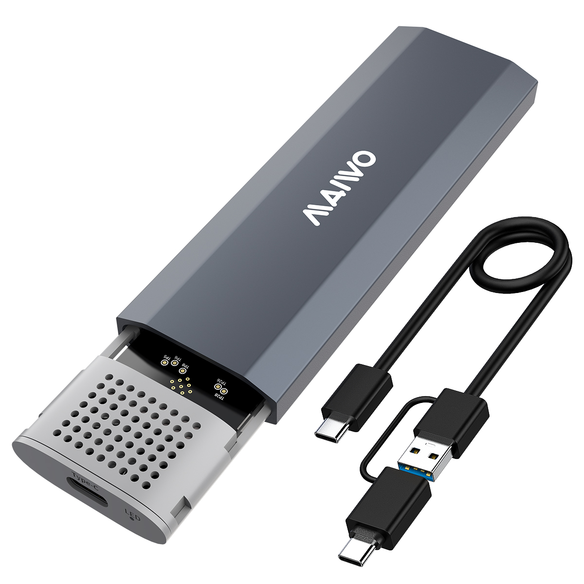 MAIWO K1690P M.2 SSD Enclosure Adapter,USB 3.2 Gen 2 (10Gbps) to M.2 NVME,Support UASP Trim, 2TB Sto