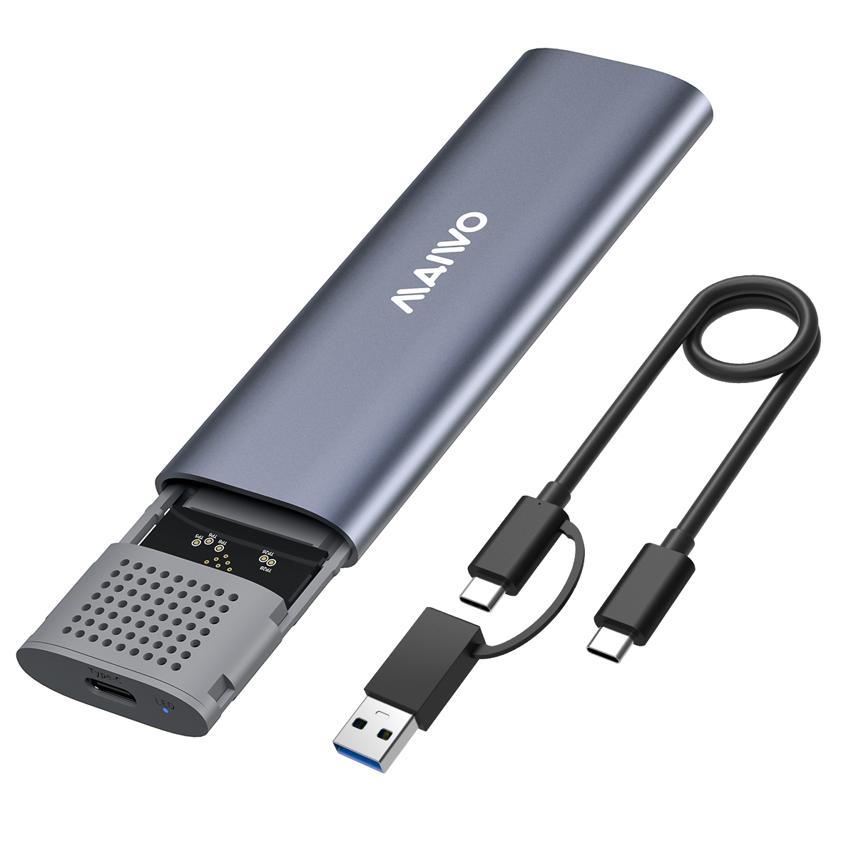 MAIWO K1689P M.2 NVMe Enclosure, M.2 NVMe PCIe SSD to USB Adapter, USB 3.1 GEN2 10Gbps Support UASP 