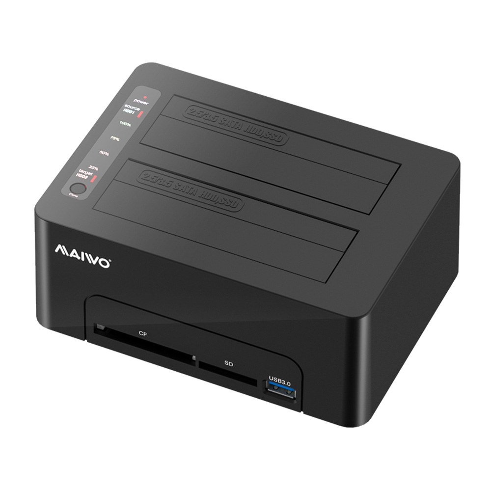 MAIWO K3082CR USB 3.0 to SATA Dual Bay External Hard Drive Docking Station for 2.5 or 3.5 inch HDD/S