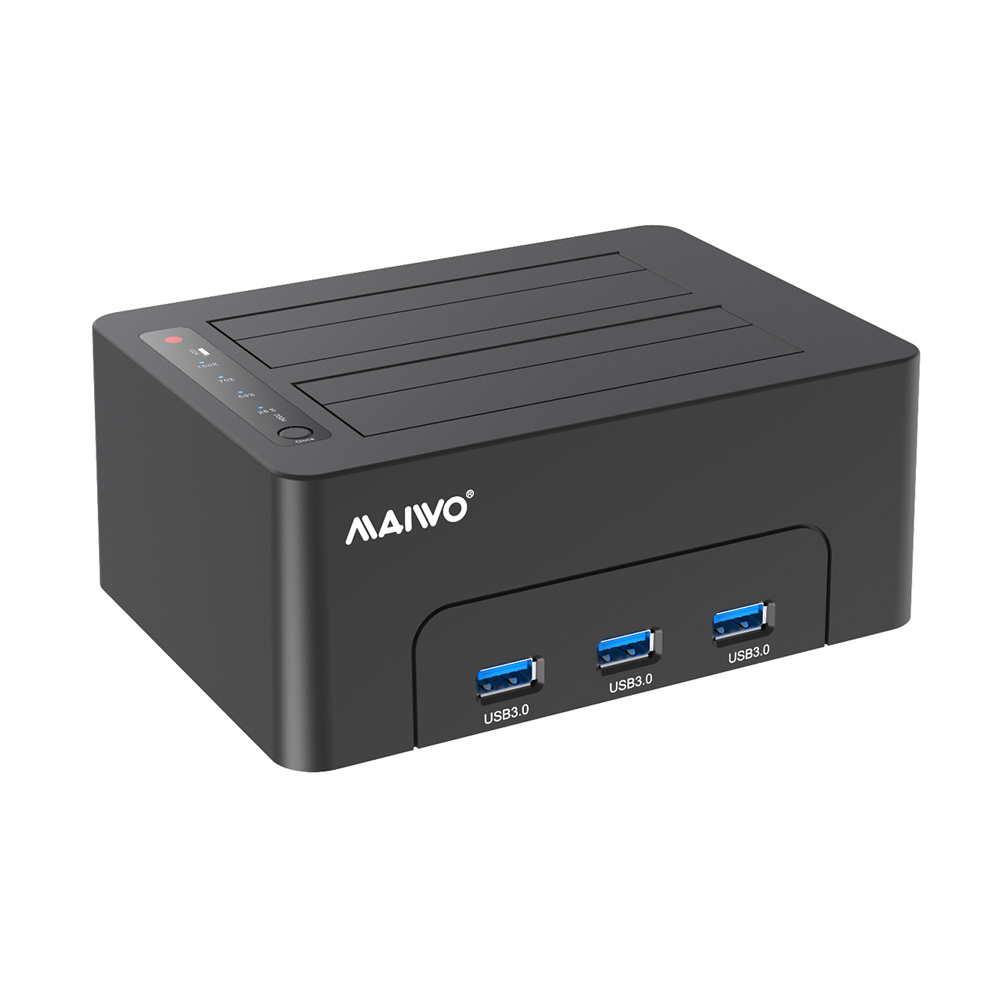 MAIWO K3082H Dual Bay USB 3.0 SATA Hard Drive Docking Station External Enclosure for 2.5" &