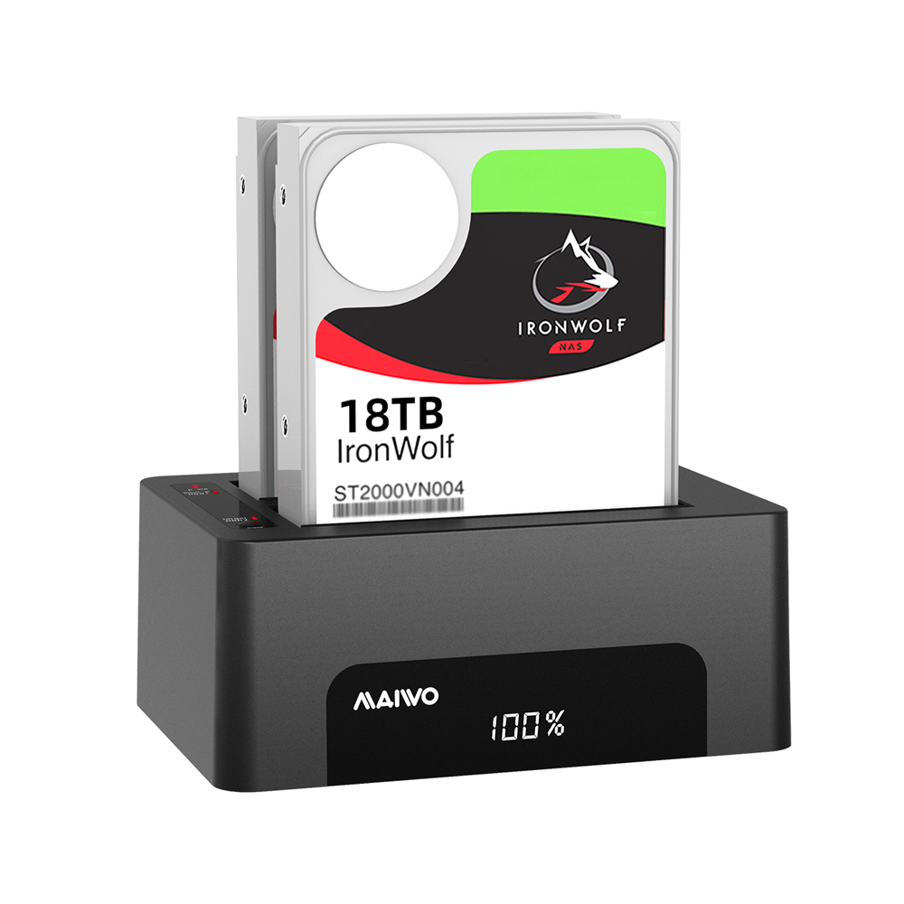 MAIWO K3082A Dual Bay USB 3.0 to SATA External Hard Drive Enclosure Docking Station for 2.5" / 
