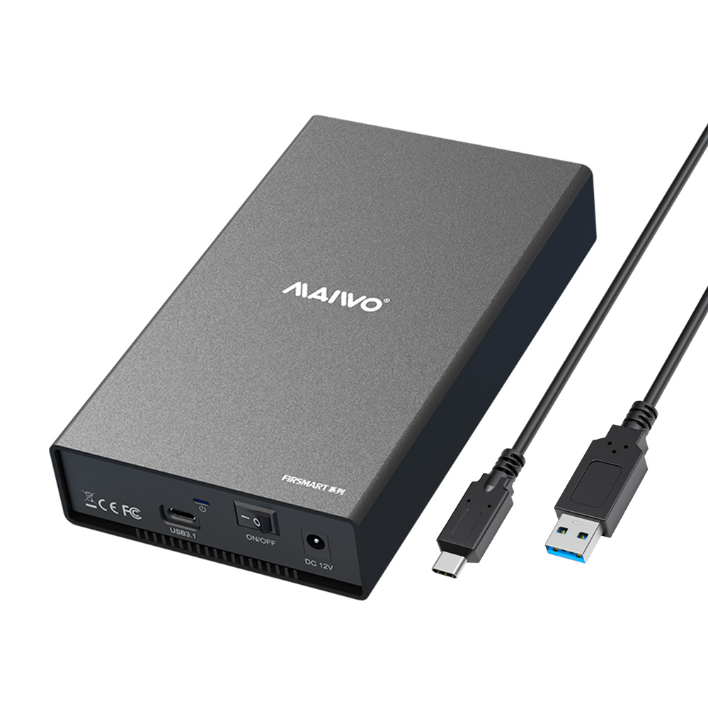 MAIWO K3527C 3.5" External Hard Drive Enclosure SATA III to USB3.1 Type C for HDD Tool-Free Ins