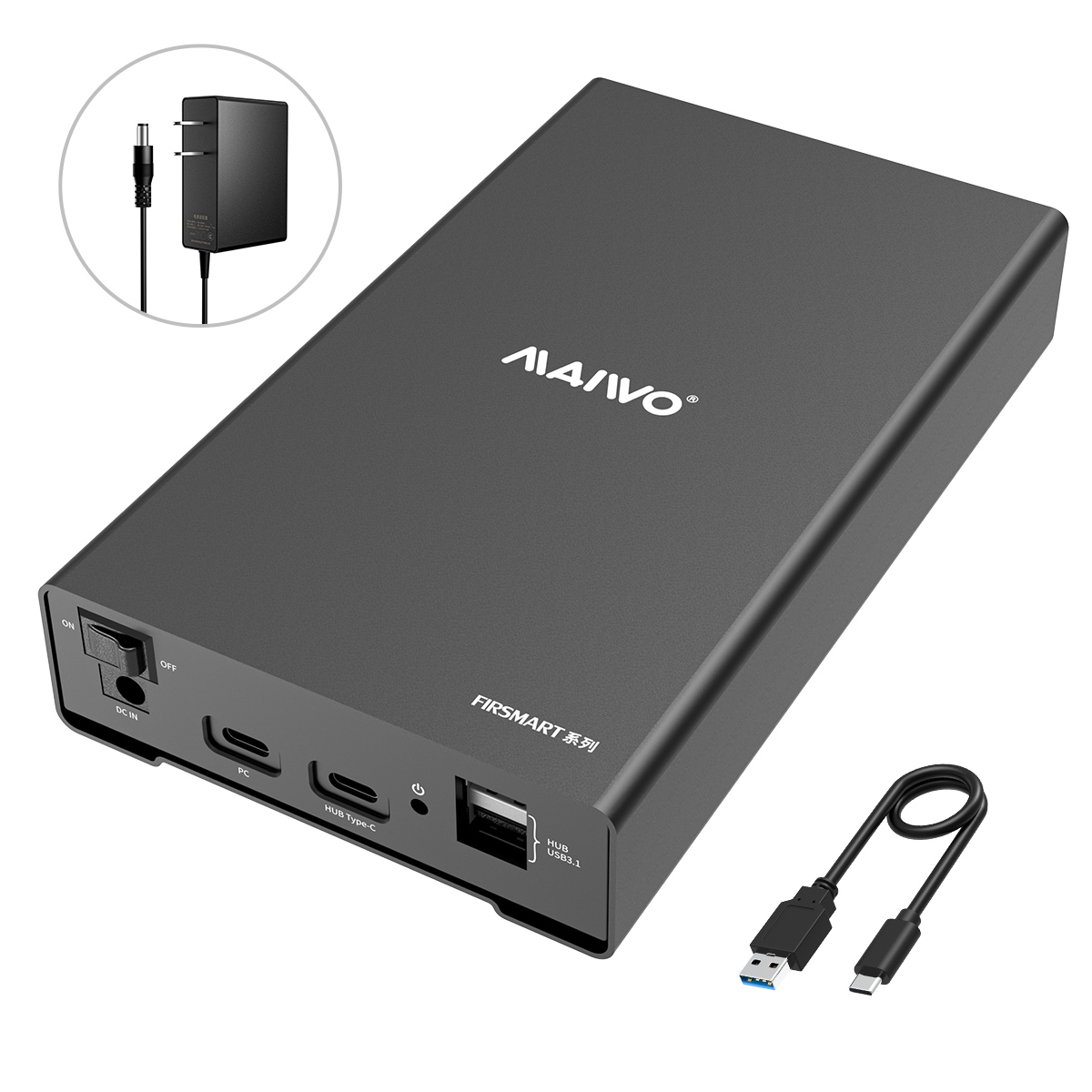 MAIWO K3525CH USB C Hard Drive Enclosure for 3.5 Inch SATA SSD HDD Aluminum USB C to SATA Adapter US