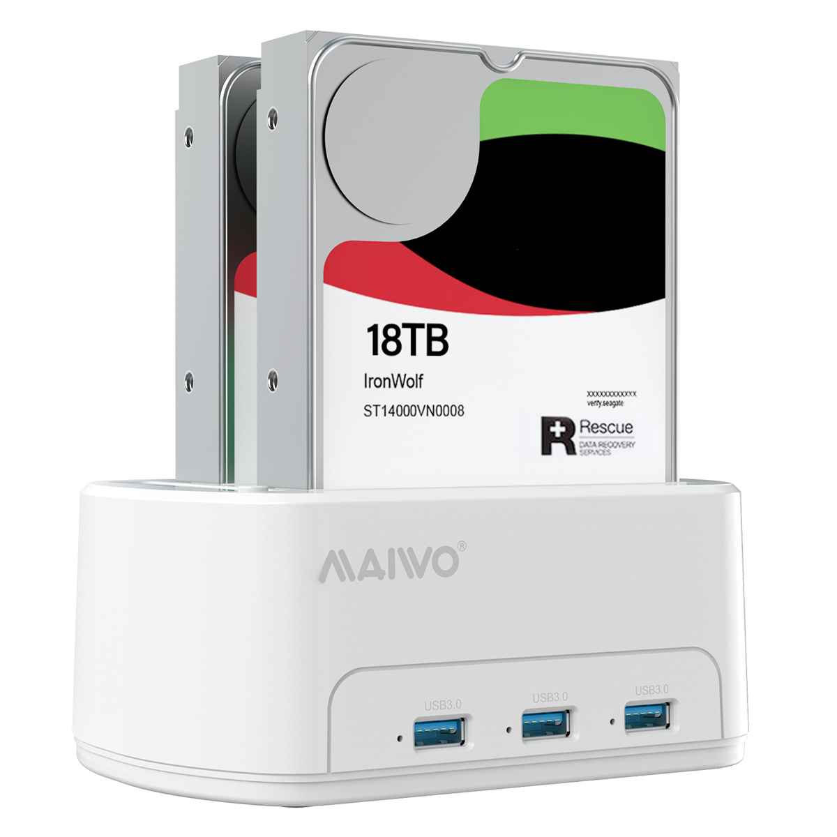 MAIWO K3062H Dual Bay Hard Drive Docking Station USB 3.0 Adapter Dock Offline Cloner Duplicator for 