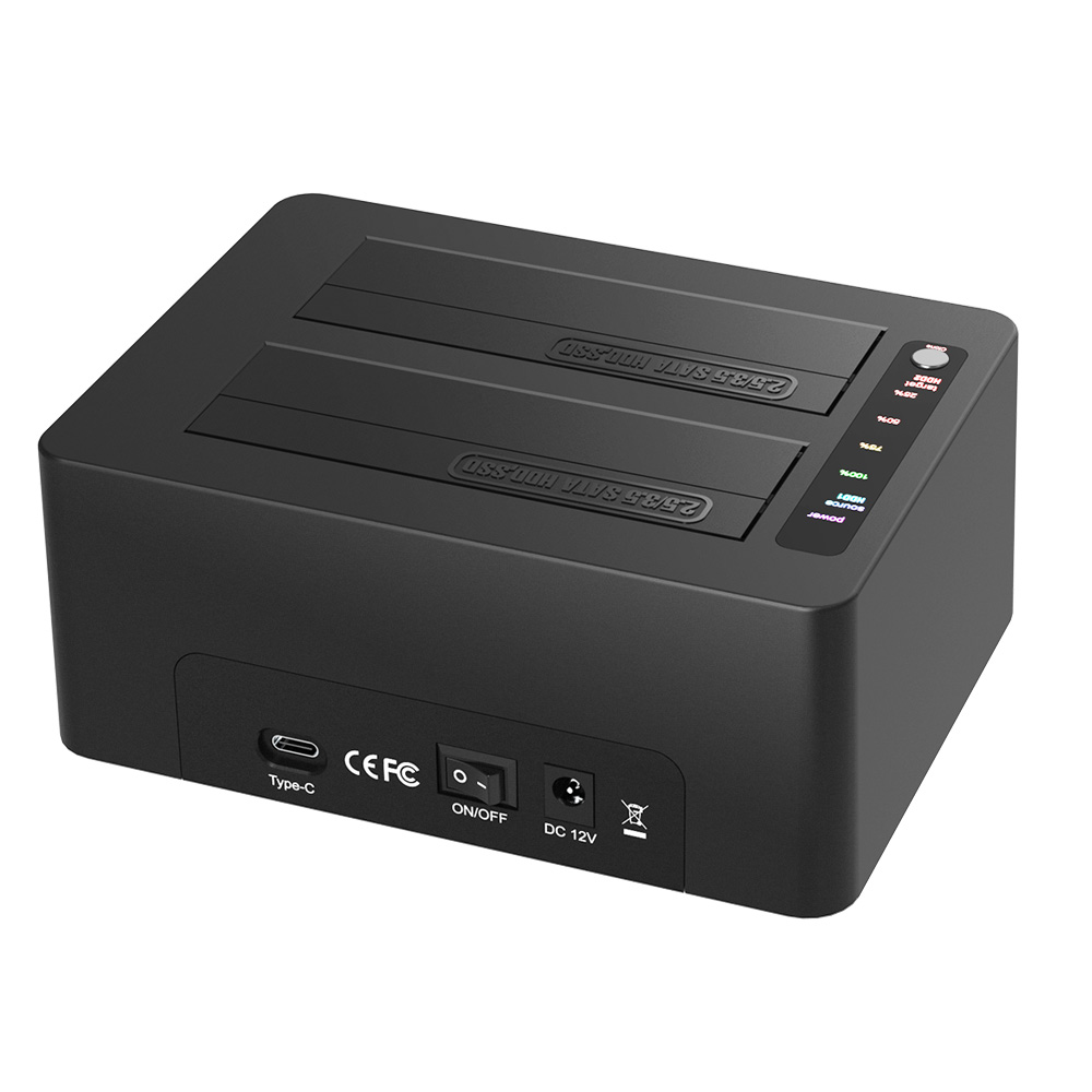 MAIWO K3082C Dual Bay USB C to SATA External Hard Drive Enclosure Docking Station for 2.5" / 3.