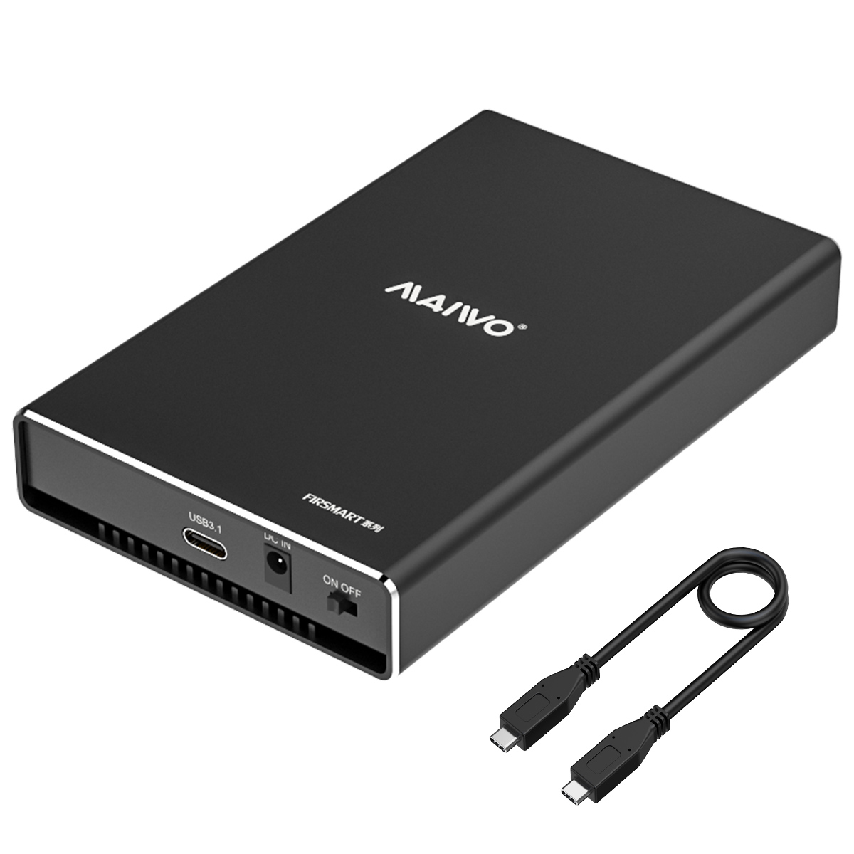 MAIWO K2527BN Dual M.2 SATA SSD Enclosure, USB C to M2 Adapter for B+M Key 230/2242/2260/2280 M.2 SS