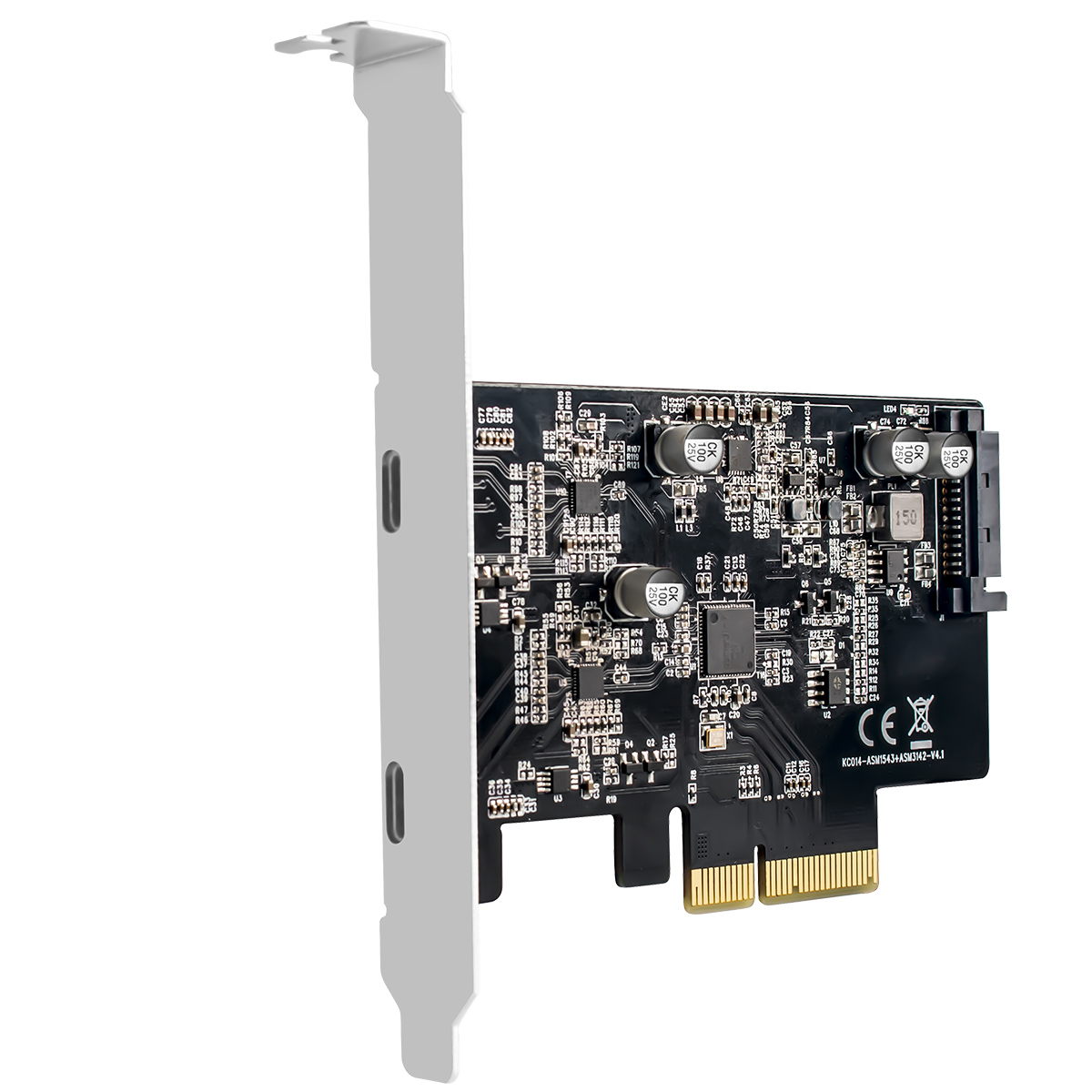 MAIWO KC014 PCIe Gen3 x2 USB 3.2 / 3.1 Card ASM3142- PCI Express to 2-Port Type C HUB Internal Expan