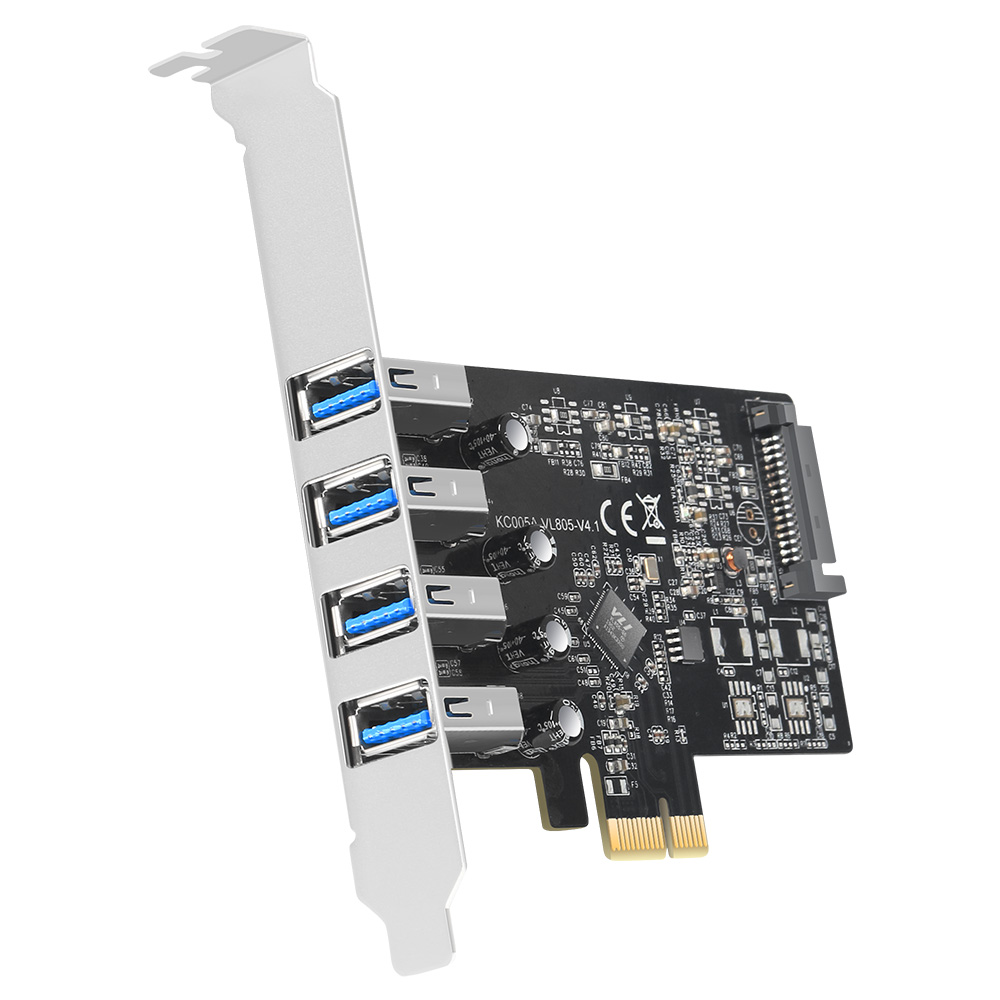 MAIWO KC005A PCI Express PCIe to USB Expansion Card, 4 Ports USB 3.0 PCIe Card Adapter, Super Speed 