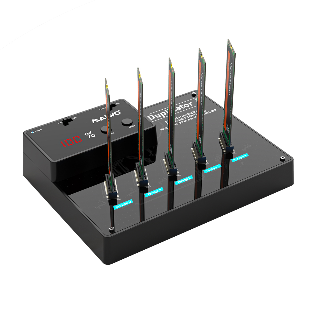 MAIWO K3015M5 M.2 SATA NGFF Docking Station Duplicator Cloner 5 Bay, 5Gbps USB 3.0 to M.2 SSD Adapte