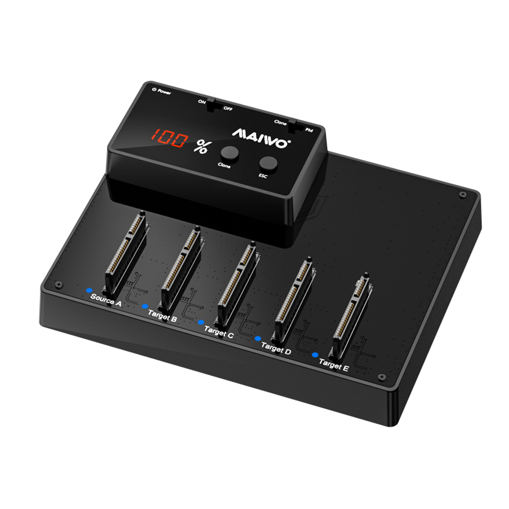 MAIWO K3015SATA 5 Bay 2.5 Inch SATA Hard Drive SATA/I/II/III HDD/SSD Duplicator 1:4 Offline Clone US