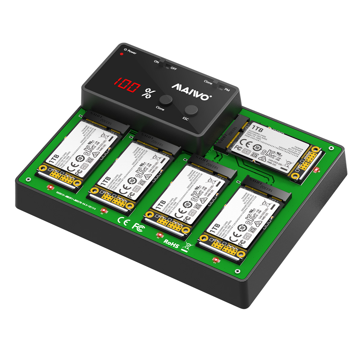 MAIWO K3015mSATA 5 Bay mSATA SSD Duplicator 4.8GB/Min Clone Speed USB3.0 mSATA SSD Docking Station D