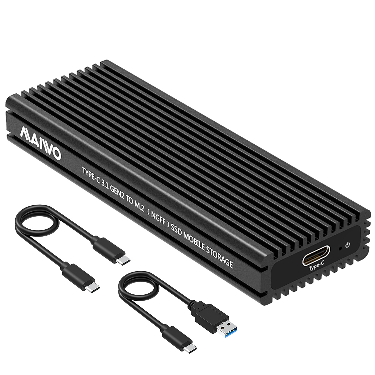 MAIWO K1687S Aluminum M.2 SATA SSD Enclosure Reader USB 3.1 Gen 2(6Gbps) Type-C External SSD Adapter