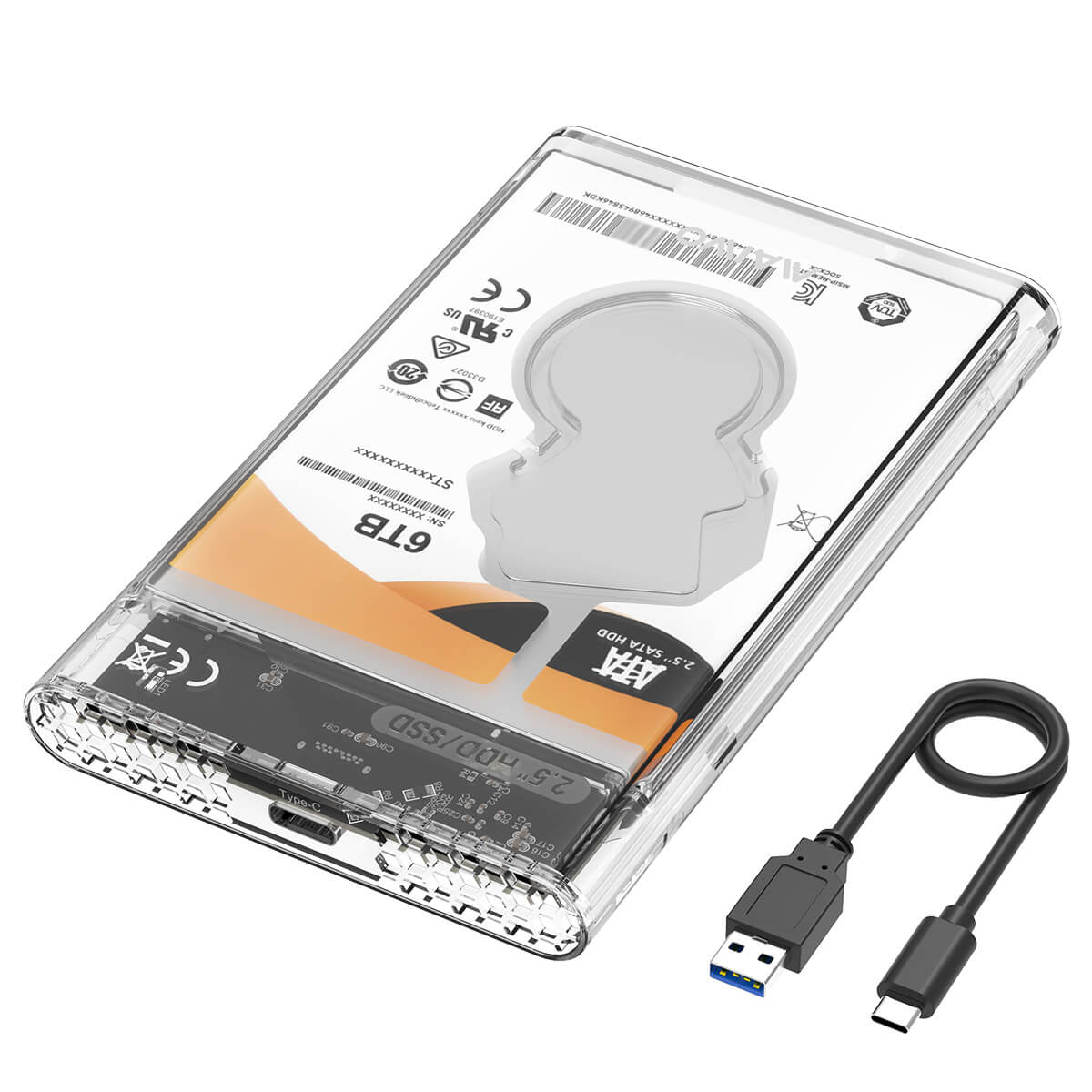 MAIWO K2510 Tool-Free USB C to SATA III External Hard Drive Enclosure Case for All 7mm 9.5mm 2.5 inc